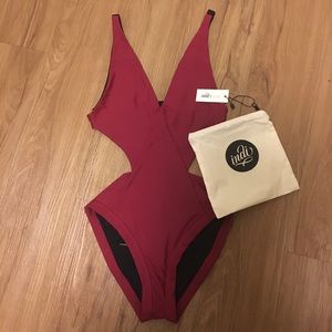 Indi polewear pole dance red bodysuit leotard